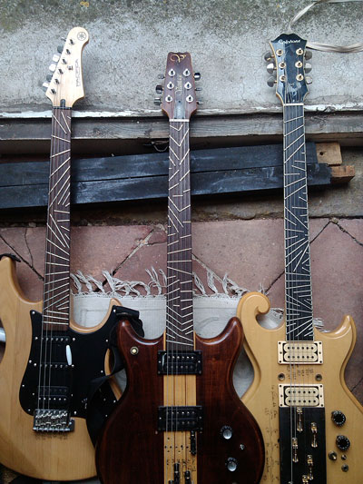 3 nonoctave polyscalar electric guitars: Arta, Tonia, Monia