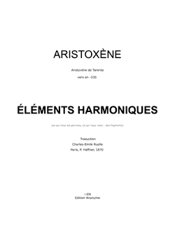 Aristoxene de Tarente, Elements Harmoniques (-330) texte âgés de 2346 ans en 2016 (image de reconnaissance)