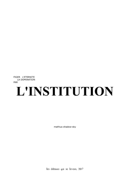 L'INSTITUTION book cover icon