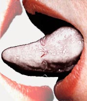langue pointée dans l'autre bouche